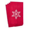 Fennco Styles Embroidered Snowflake Hemstitched Linen Cotton Guest Towel 14"x22"