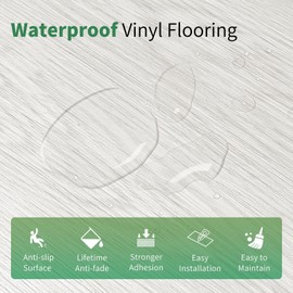 Mysflosy Self-Adhesive Vinyl Flooring Plank, 36 Pack - 6 x 36 inch, Natural Wood Grain Peel and Stick Flooring Waterproof for DIY Installation, Cover 54 Sq. Ft