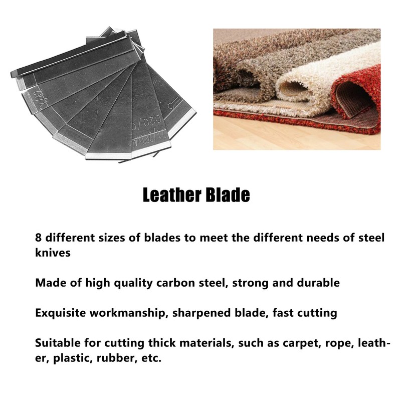 8pcs Leather Blades Different Sizes Steel Scraper with Storage Box