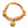 Collar, Cat Bell Charm (Plum Yellow), Accessory Choker, Soft Fabric