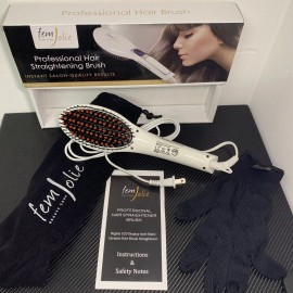 FemJolie Electric Hair Straightener Brush Professional Digital Straightening NEW