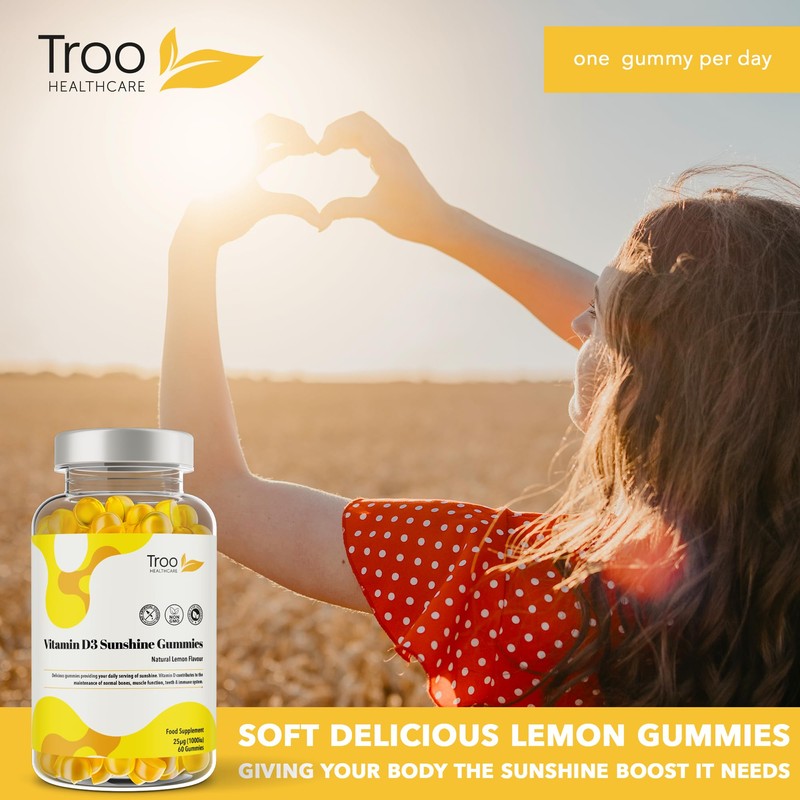 Vitamin D3 Gummies (1000iu) - Natural Lemon Flavoured - 60