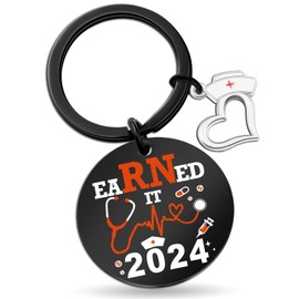 Stocking Stuffers Nursing Graduation Gifts for Her Women Nurse Week Nurses Day Accessories for Work Medical Assistant Student Gift for Nurses Practitioner Female Presents Earned It 2024 Key Chain