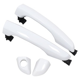 ApplianPar Front Driver and Passenger Side Exterior Door Handle White for Hyundai Elantra 2017-2020