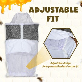 Three Layer Ventilated Beekeeping Veil in Round (White)