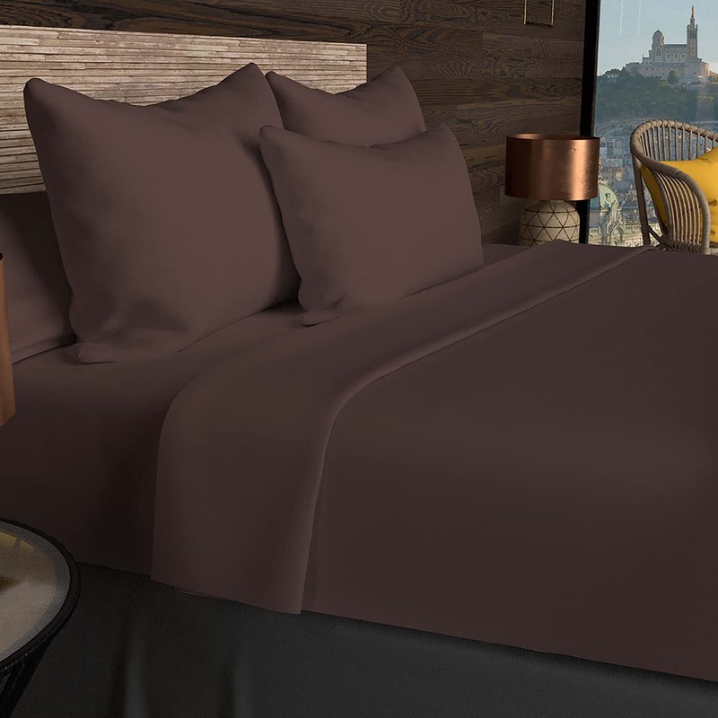 Soleil d'Ocre Fitted Sheet, Cotton, Brown, 140 x 200 cm