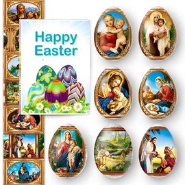 Lot of 2 * 7 Easter Egg Decoration Thermo Heat Shrink Sleeve Wraps Pysanka for 14 Easter Eggs