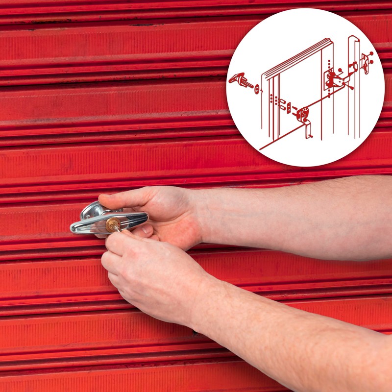 Garage Door Lock Kit, Complete Set with Spring Latch and