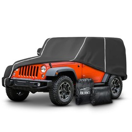 Waterproof Car Cover Compatible for Jeep Wrangler CJ,YJ, TJ & JK 2-Doors 1955-2024 All Weather 6 Layers Full Car Cover with Storage Bag