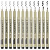 Heclia Fineliner Drawing Art Pens Black Fineliner Pens 12PCS Micro-Pen