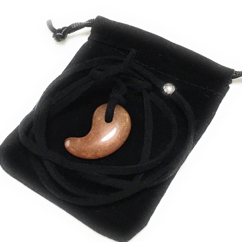 Natural Stone Magatama Necklace Peach Aventurine (1 Piece)