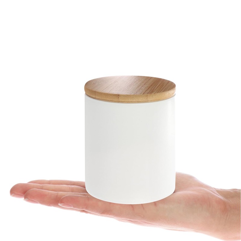 COM-FOUR® 3X Ceramic Storage containers - Storage Box with Bamboo