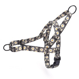 haoyueer No Pull Dog Harness for Easy Walk, Floral Pattern Female Safety Nylon Training Collar for Puppy Small, Medium, and Large Dogs (Daisy, L)