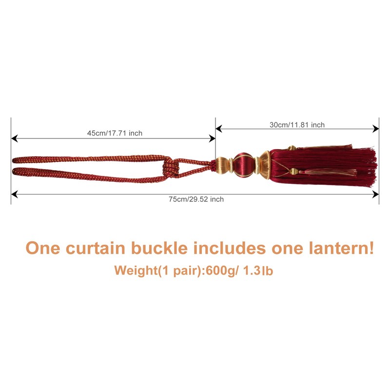 Paired Lantern Single Hanging Ball Tassels Curtains Buckle Sling Binding