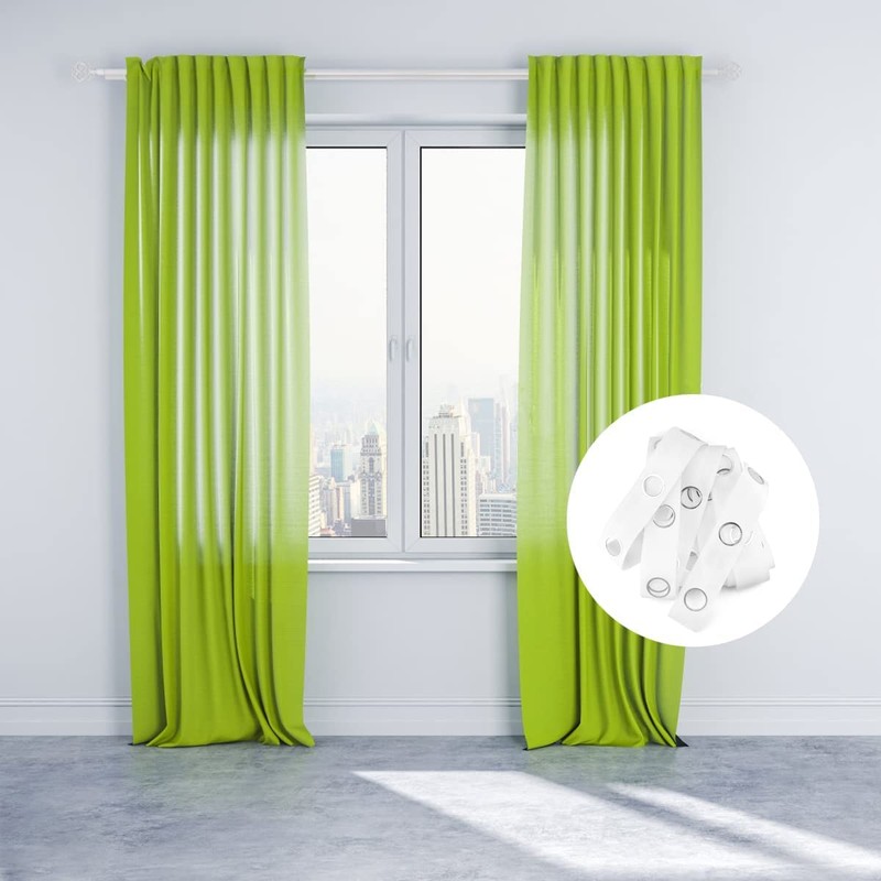 10M(10.9Yards) Eyelet Curtain Tape 40 Rings Sewing Tape Silver Curtains