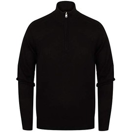 Kensington Eastside Men's Funnel Neck Quarter Zip Pullover, black