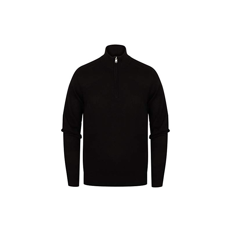 Kensington Eastside Men's Funnel Neck Quarter Zip Pullover, black