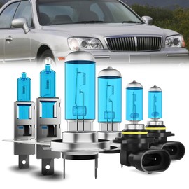 LECCIBUB Headlight Bulbs Fit For Hyundai XG350 2002-2005, H1 High Beam + H7 Low Beam + 9006 Fog Lights Halogen Bulb, 6000K White Light, Plug and Play, Pack of 6