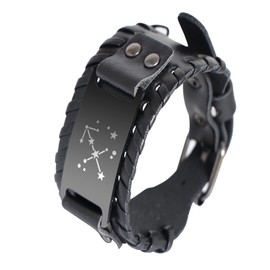 Eigso Stainless Steel Cuff Bracelet for Men Women Sagittarius Constella Retro Vintage Wristband for Men Women