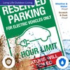 Reserved Parking for Electric Vehicles Only 4 Hour Limit Violators
