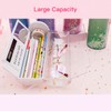 NBX Pencil Cases Multifunctional Standing Quicksand Pencil Case Organizer Double