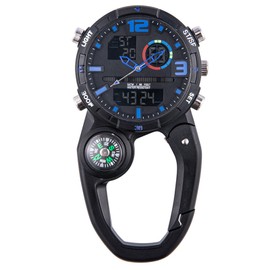 VOSO Carabiner Watch Luminous Clip on Quartz Watch Compass, Glow in The Dark Clip On Unisex Pocket Backpack Buckle Belt Watch for Doctors Chefs Outdoor Climbing