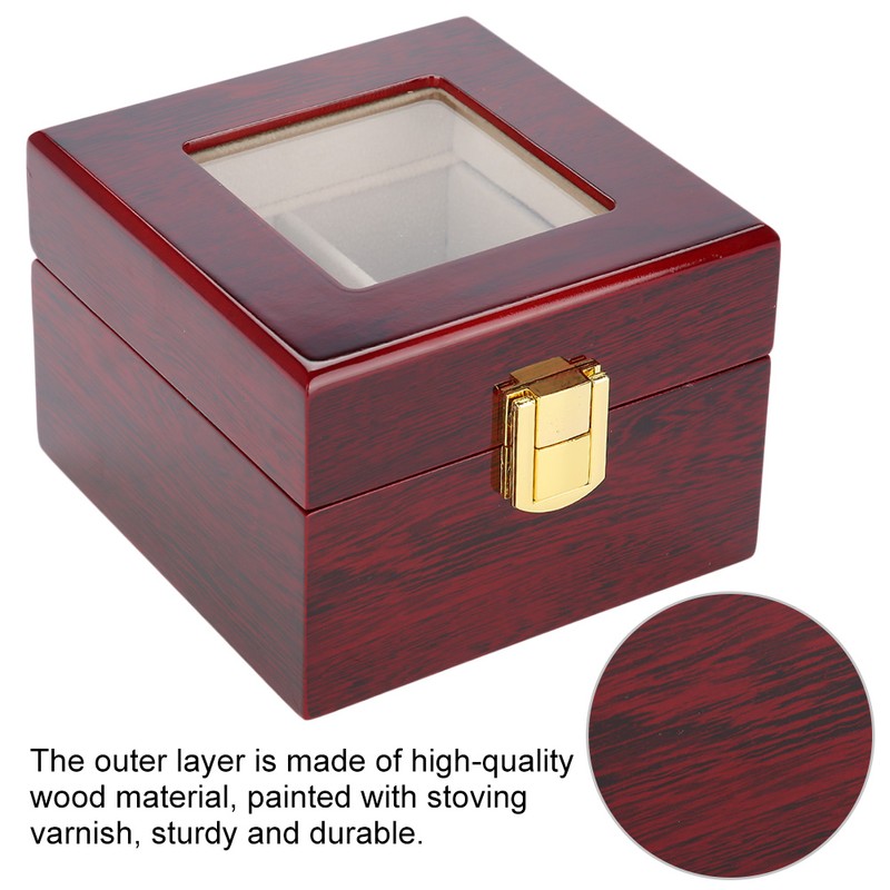2 Grids Wooden Watch Holder Wristwatch Display Case Jewelry Gift