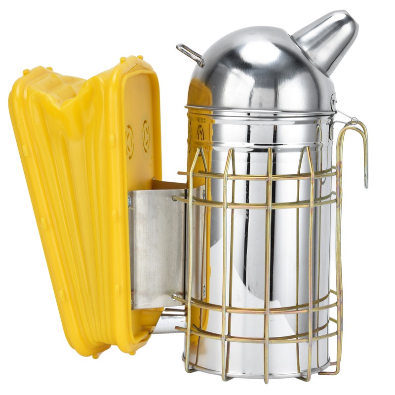 Pointed Beehive Smoker with Heat Protection Board Stainless Steel Bee