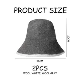 2-Piece Bucket Hats, Absorbent Felt Sauna Caps, Plush Sauna Hats, Unisex, Reusable Bucket Hats, Sauna Accessories