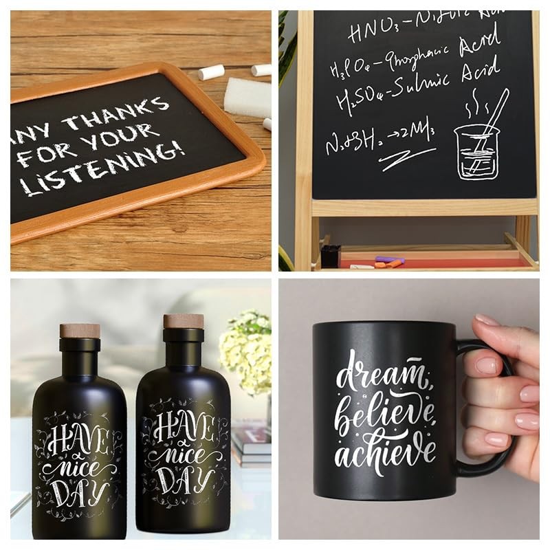Chalkboard Paint White Chalk Board Paint for Wood, Metal, Glass,
