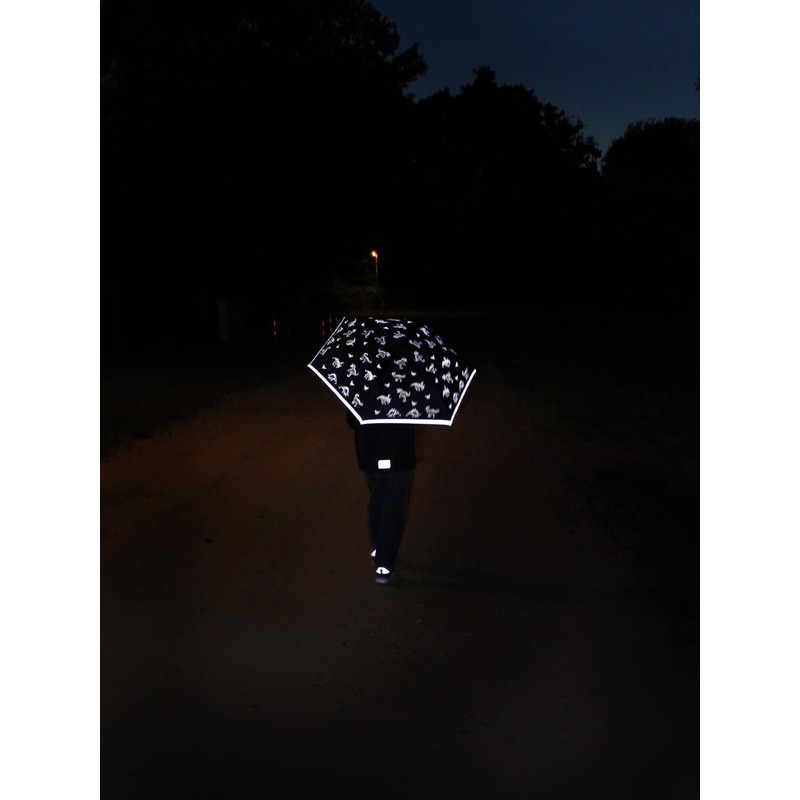 Knirps children's compact umbrella with reflective trim.