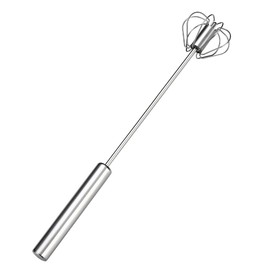 AIMALL Semi-Automatic Stainless Steel Whisk, Hand Push Egg Beater and Milk Whip Mixer, Available in Three Sizes