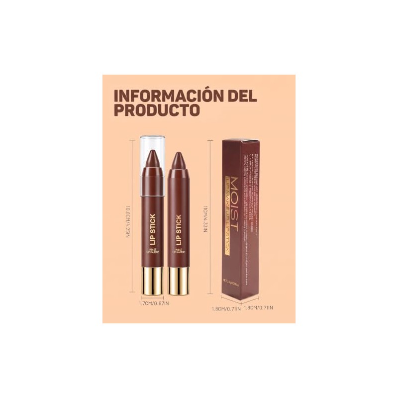 Erinde Lápiz Labial Cremoso y Mate de Larga Duración,Resistente al