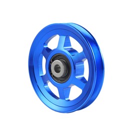 Gueiddi Aluminum GYM Pulley Wheel, Universal Aluminum Alloy Bearing Pulley Wheel for Cable Machine Gym Equipment Part Garage Door (Blue 114-115mm)
