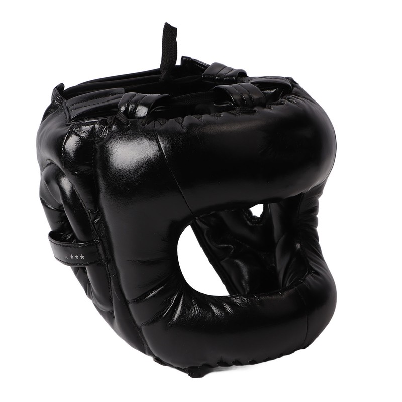 Boxing Headgear Black Head Guard Large Full Coverage PU Shock