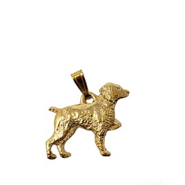 George Harris Brittany Dog 24k Gold Plated Pewter Pendant