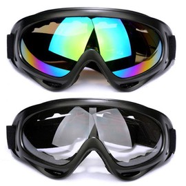 katmerio Ski Snowboard Brille, 2 Stück Skibrille Herren Damen, UV-Schutz Snowboard brille Anti-Beschlag, Motorradbrille, Skibrille Verspiegelt, Geeignet für Outdoor-Sportarten