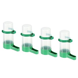 PATIKIL Comedero automático para palomas, paquete de 4 unidades de agua para colgar pájaros, dispensador de agua mediano para beber loros, verde