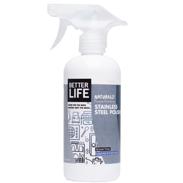 Better Life Natural Streak Free Stainless Steel Polish, Lavender and Chamomile, 16 Ounces, 24185