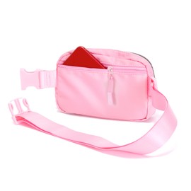Belt Bag for Women Fanny Pack Dupes, Ginsco Crossbody Bag with Adjustable Strap, Waterproof Unisex Lightweight Everywhere Belt Bag Waist Pouch Fits Hiking Running Travel Light Pink M125