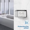 SEWACC Waterproof Outlet Cover Box 2-Gang Adhesive Electrical Socket Protector