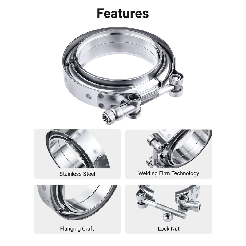 EVIL ENERGY 3.5 Inch V Band Clamp with Flange Male