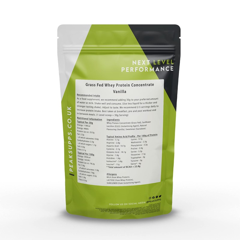 Whey Protein Powder Concentrate 80% - Vanilla 60g - Grass