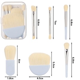 XINSHEYE Makeup Brush Set of 12 (White+Blue) Soft Popular Fashion Compact Portable Makeup Brushes Suitable for Daily Makeup, Foundation, Eyebrow