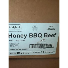 Bridgford Honey BBQ Beef MRE 1 Case 48ct Best by 03/2025