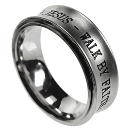 K20 2 Corinthians 5:7 Spinner Ring Jesus Walk by Faith Not by Sight Scripture (12)