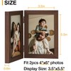 decorUhome Double 4x6 Picture Frame Vertical, Engineered Wood Bifold Photo