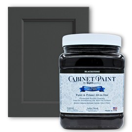 Bathworks Cabinet & Furniture Paint - Satin Finish, Easy Application, Low-VOC, Durable, Made in USA (Blackstone, 1 Quart)