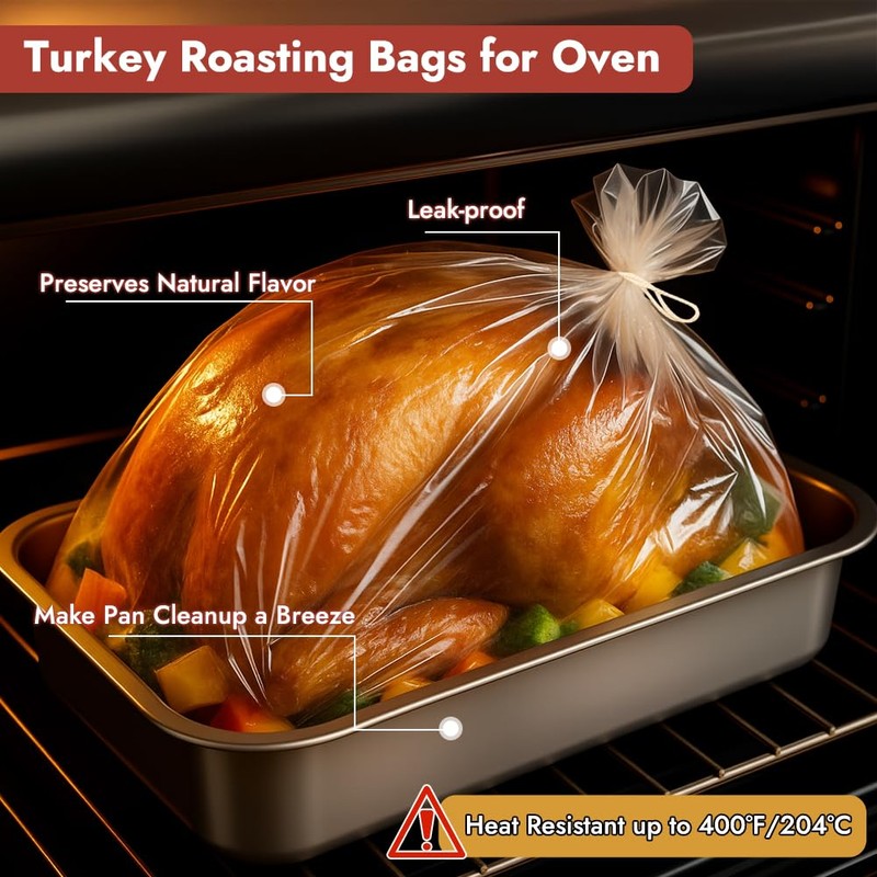 FOREST BREATHING Large Turkey Oven Bags for Roasting, 22"×24", 10