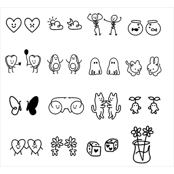 INKARTLINK Temporary Tattoos, Semi-Permanent Tattoo, 16 design/1 set Premium Easy